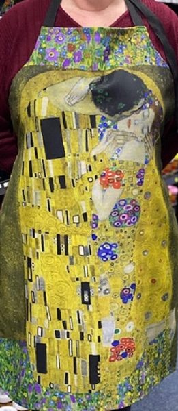 Art apron The Kiss yellow