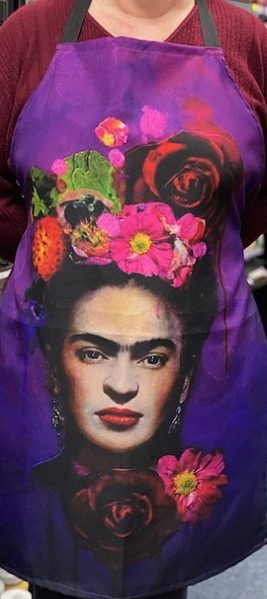 Art apron Frida Kahlo purple
