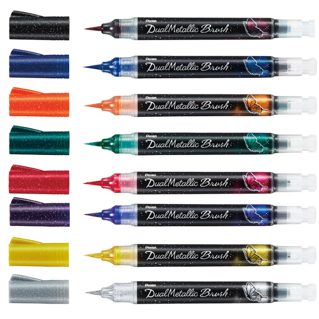 Pentel metallic brush pens