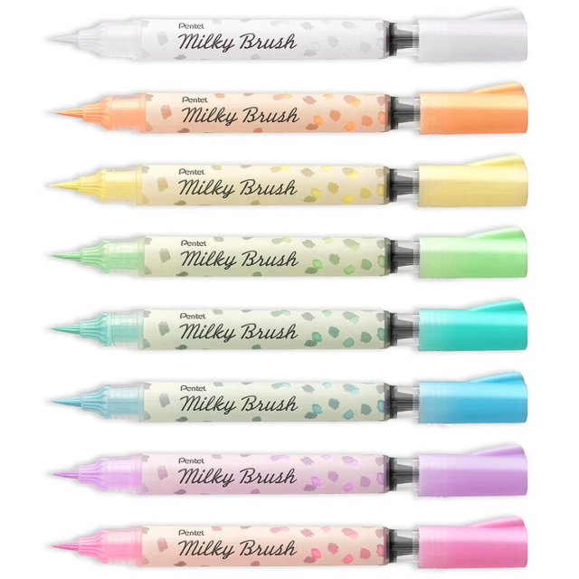 Pentel milky brush pens