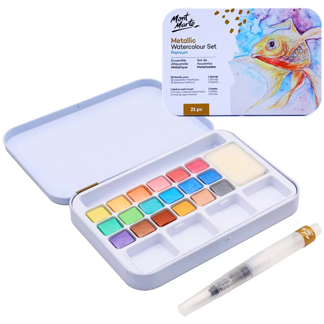 Mont Marte metallic watercolour set 21