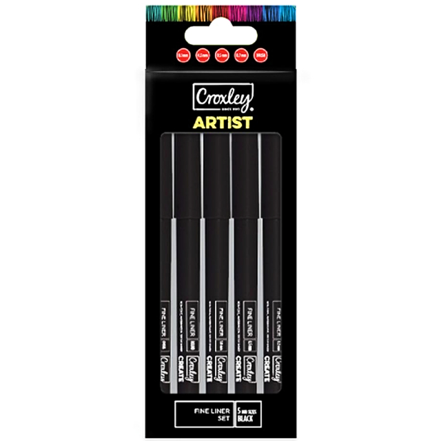 Croxley Black Fineliners Set