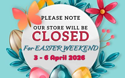 We will be closed for the Easter Weekend